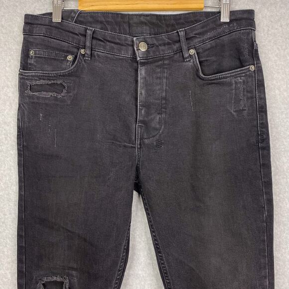 Ksubi Jeans Mens 33 (Fits 35x32) Black Chitch Boneyard Slim Fit Button Fly - Picture 2 of 10